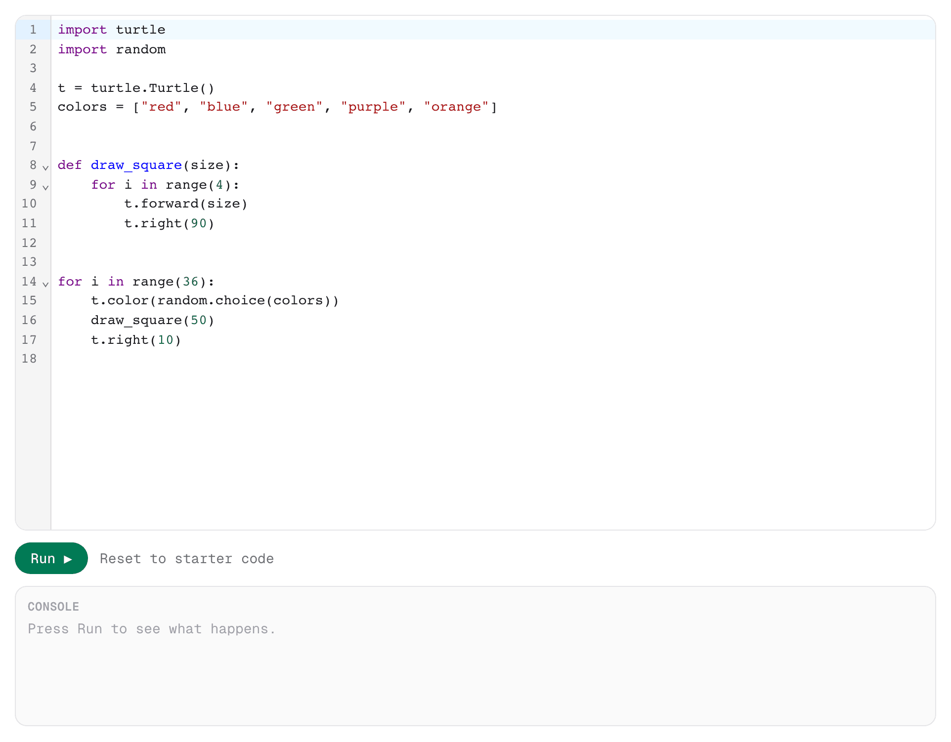 Spirograph — code editor